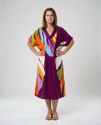 Damen Kaftan Midikleid Print