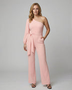 Damen Luxuriöser Overall mit Schleifengürtel & Funkelnden Details - R&B