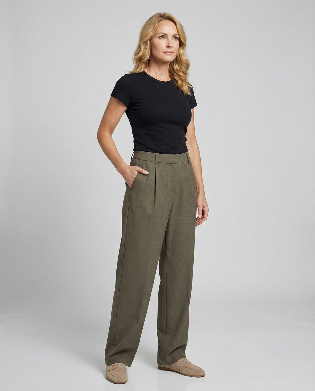 Freizeitkleidung Damen Stoffhose Weit