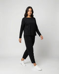 Jogginganzug Damen Lounge-Set mit weiten Ärmeln und Taschen