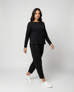 Jogginganzug Damen Lounge-Set mit weiten Ärmeln und Taschen