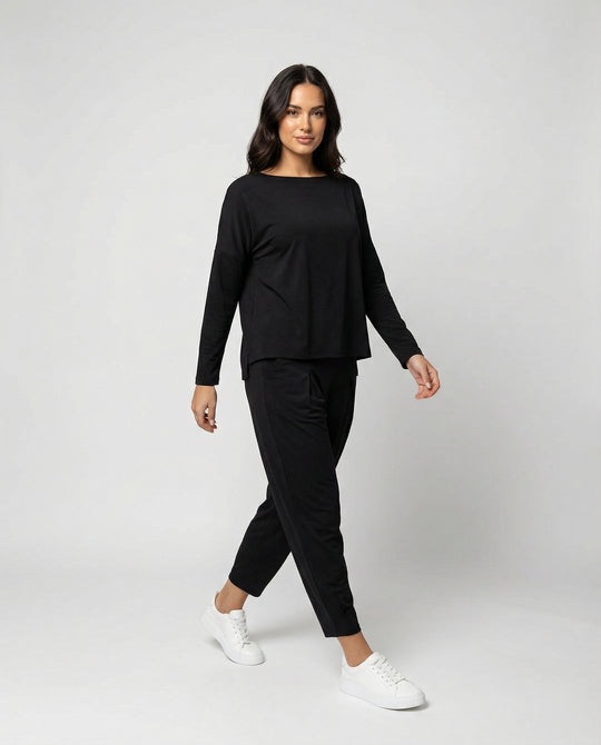 Jogginganzug Damen Lounge-Set mit weiten Ärmeln und Taschen