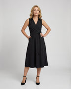 Damen Wickelkleid Freizeitkleid mit Gürtel