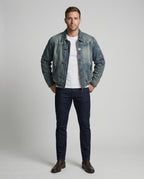 Herren Jeansjacke Bomber mit Teddyfutter
