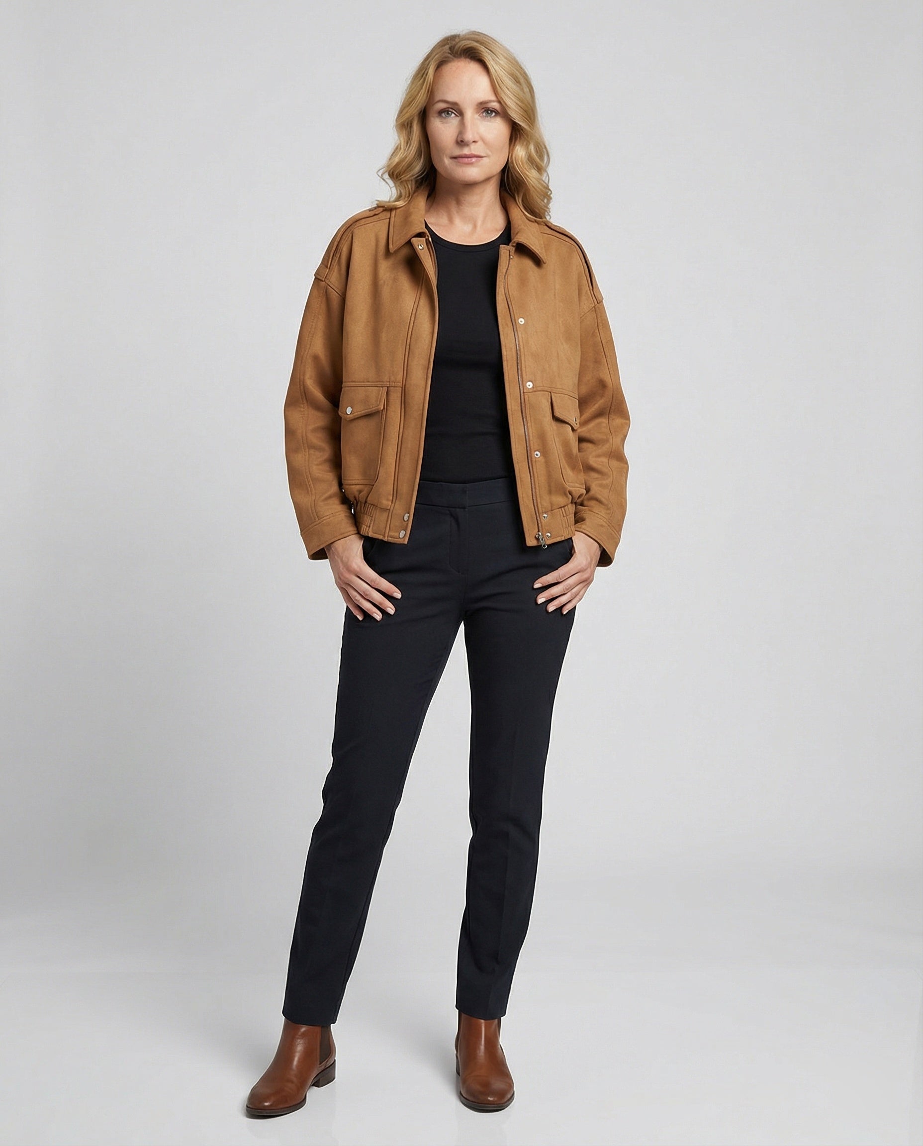 Freizeitkleidung Damen Wildleder Blouson