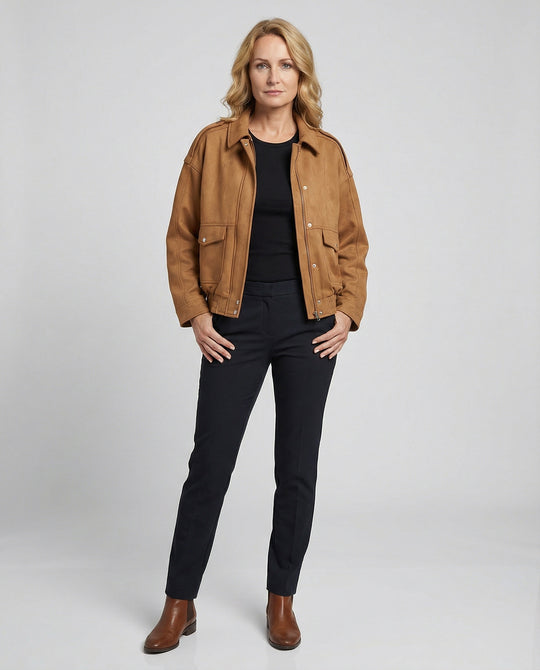 Freizeitkleidung Damen Wildleder Blouson