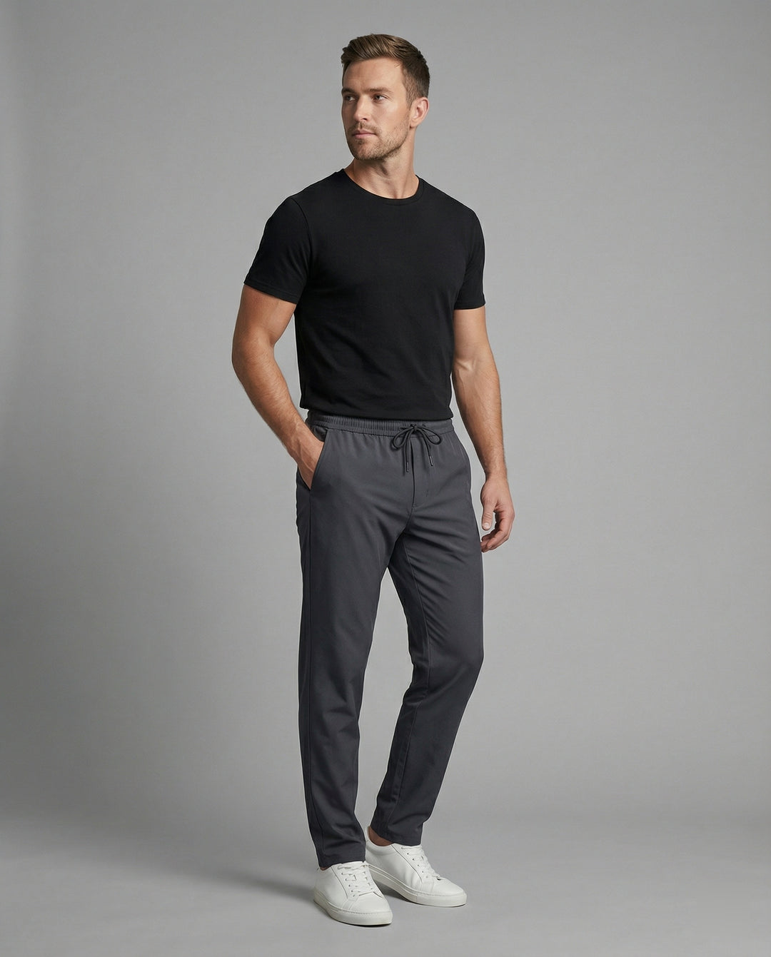 Herren Chinohose elastisch mit Tunnelzug