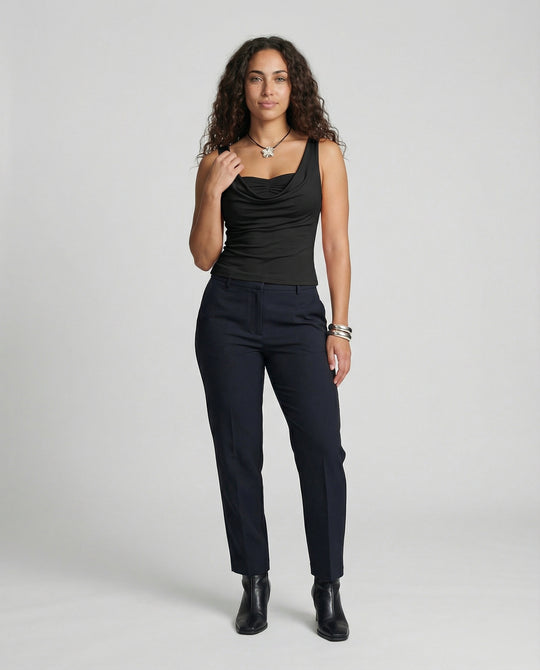 Damen Drapierter Front Ärmelloses Top R&B