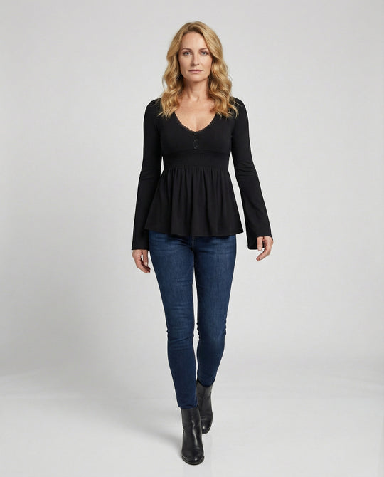 Tunika Damen Langarm Boho