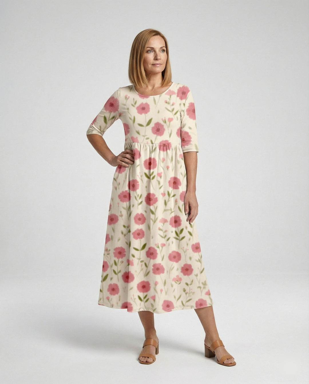 Damen Maxikleid A-Linie fließend