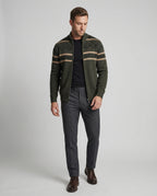 Herren Strickjacke mit modernem Zipper-Design und Muster