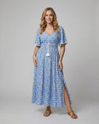 Damen Maxikleid mit floralen Akzenten