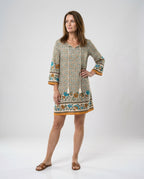 Kurzes Tunika Kleid Damen Floral