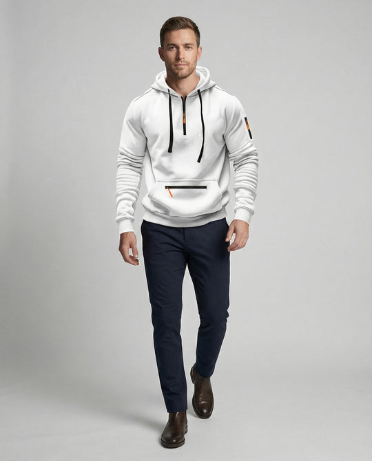 Herren sportlicher Hoodie mit praktischen Reißverschlusstaschen und verstellbarem Kapuzenzug R&B