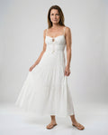Damen Maxikleid mit verstellbaren Rüschen