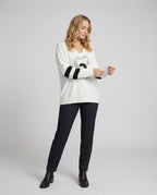 R&B | Damenpullover mit Herzmuster & V-Ausschnitt