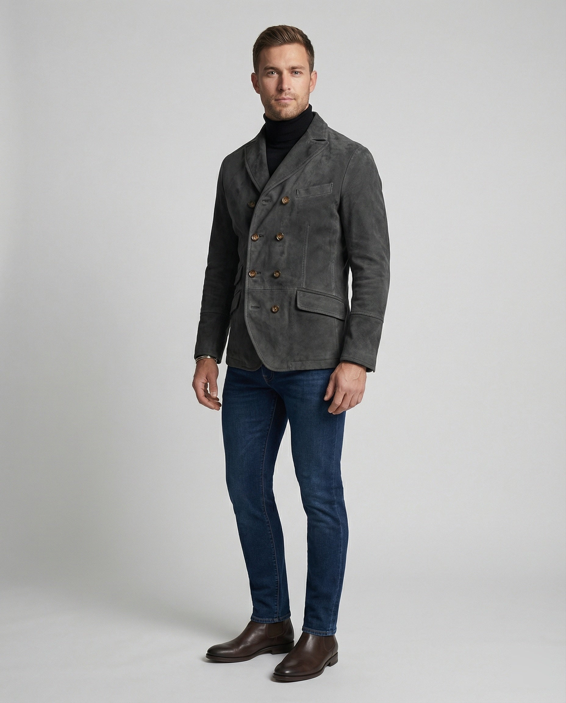 R&B | Klassischer Herbst Doppelreihiger Blazer für Männer