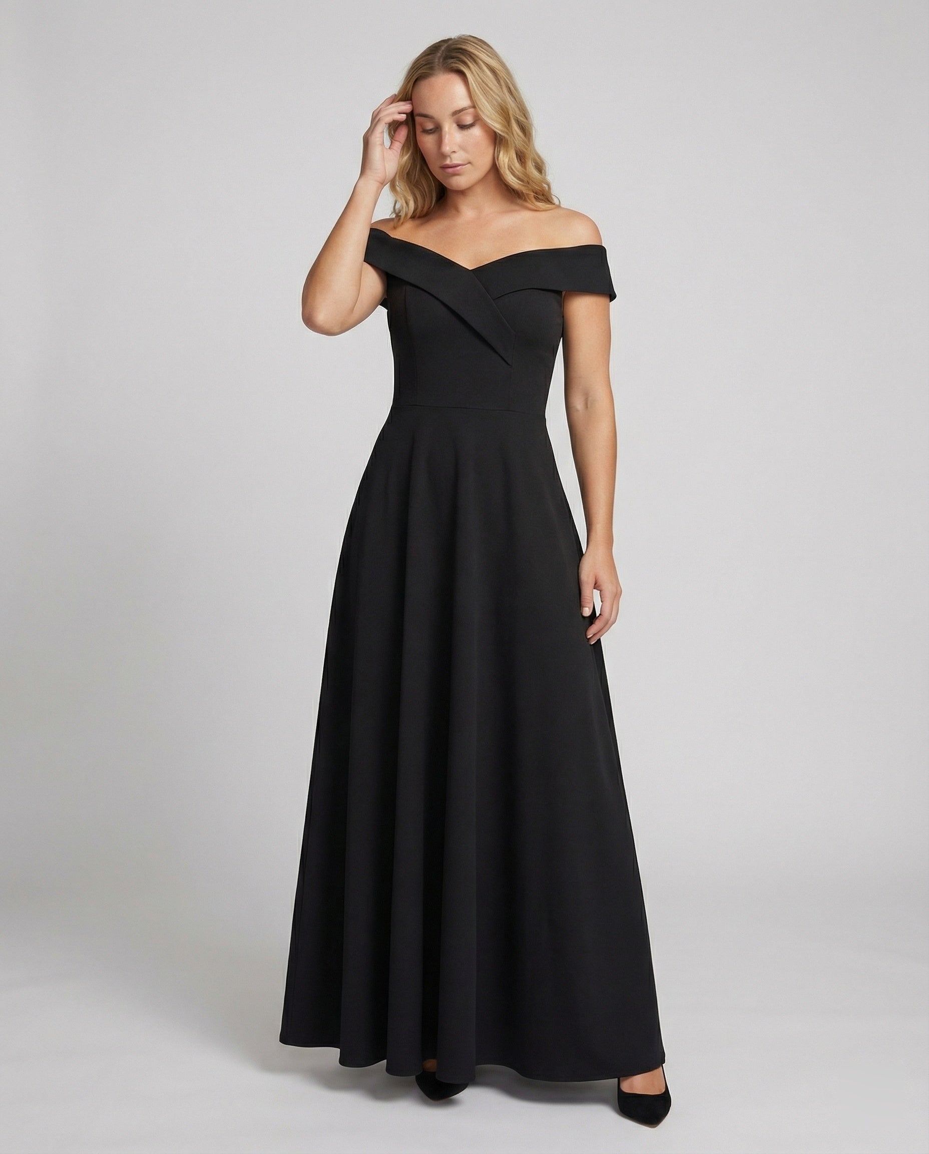 R&B | Elegantes Off-Shoulder Langes Catwalk Abendkleid