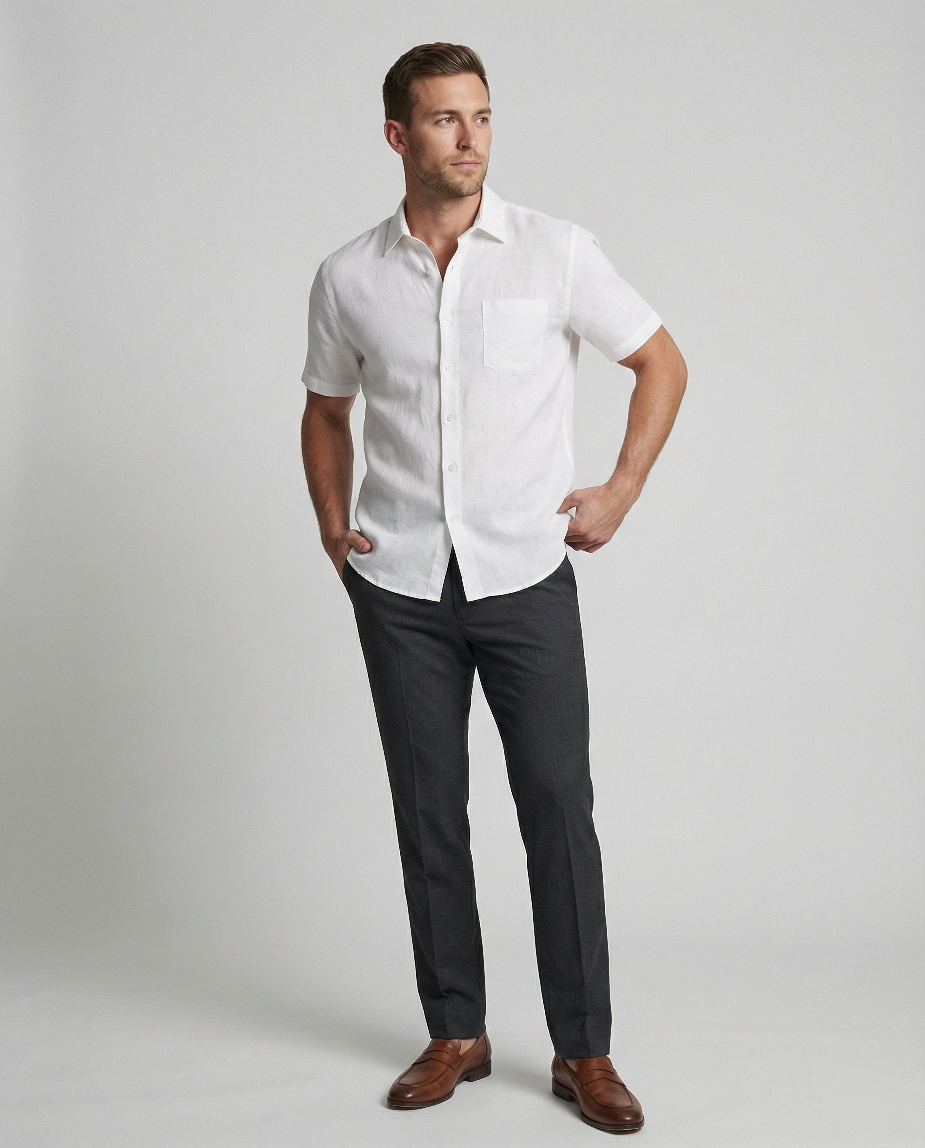 Kurzarm Hawaiihemd Herren Palmenprint