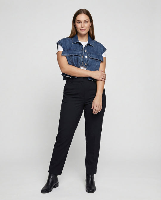 Damen lässige Blusenjacke im angesagten Utility-Stil mit großen Taschen und kurzen Ärmeln R&B