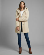 R&B | Teddy Mantel - Oversized Fit - Mit Kapuze - Knopfverschluss - Mittellang