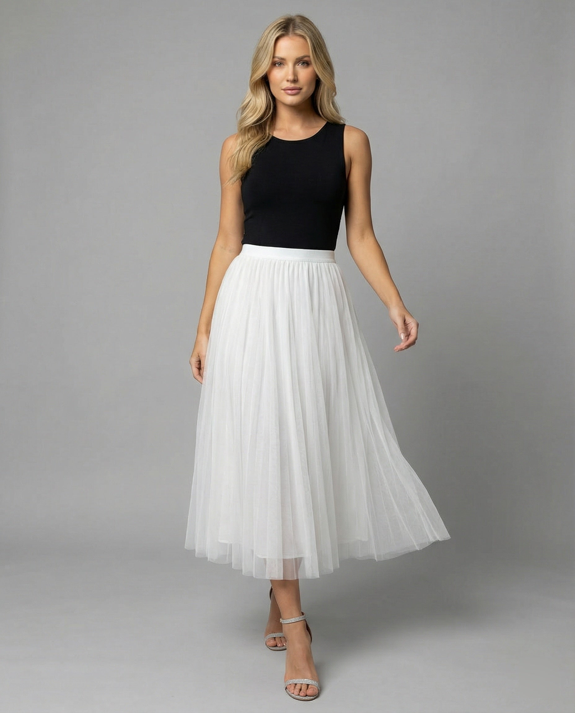 langer, bauschiger Tutu-Tüllrock, fließend, trapezförmig, für Damen, lässig, weich