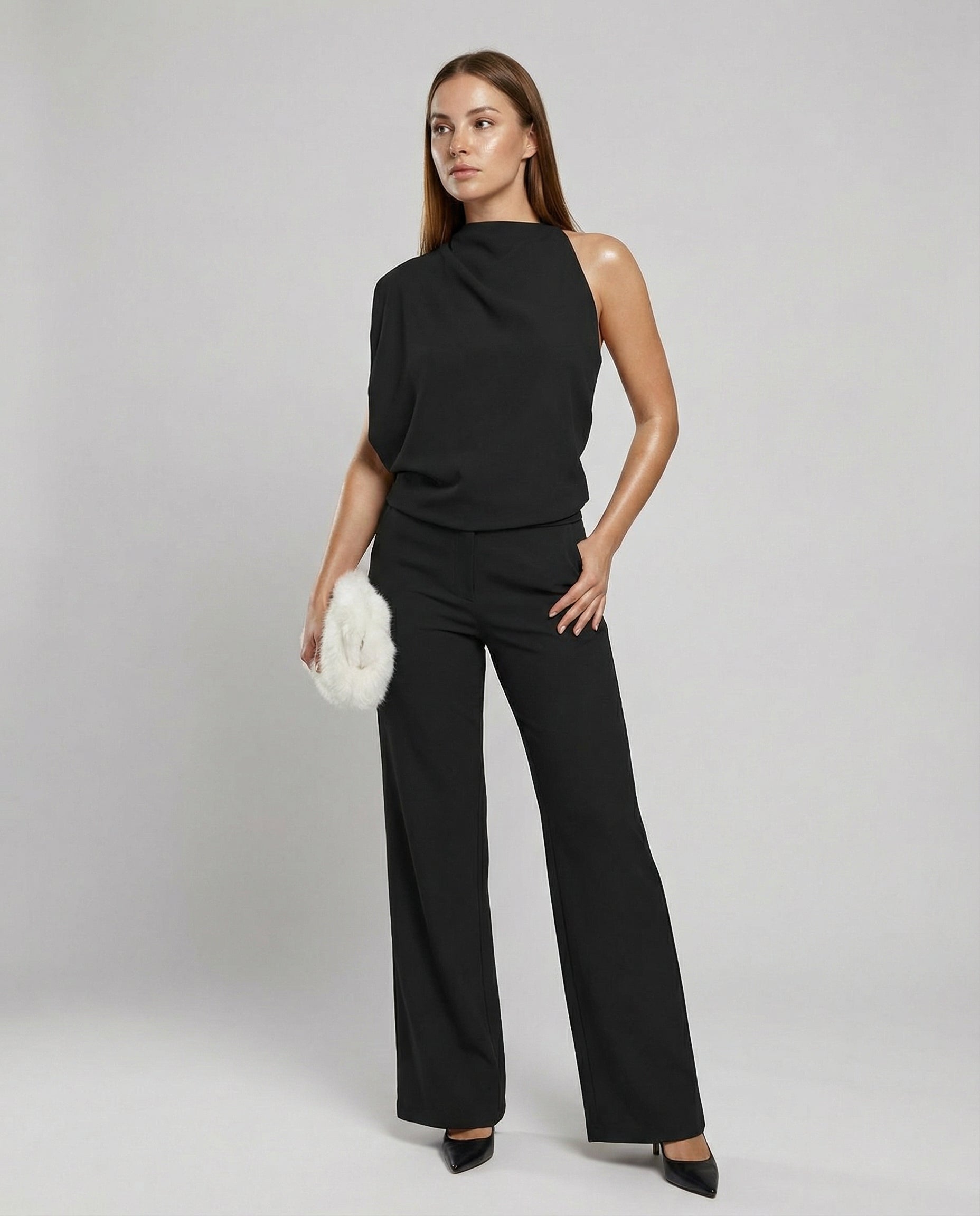 Eleganter Jumpsuit mit Rundhalsausschnitt für Alltag & Besondere Anlässe - R&B