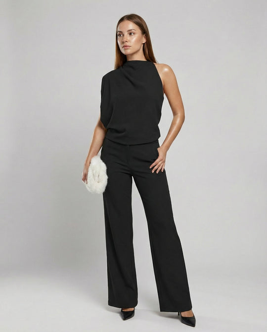 Eleganter Jumpsuit mit Rundhalsausschnitt für Alltag & Besondere Anlässe | R&B
