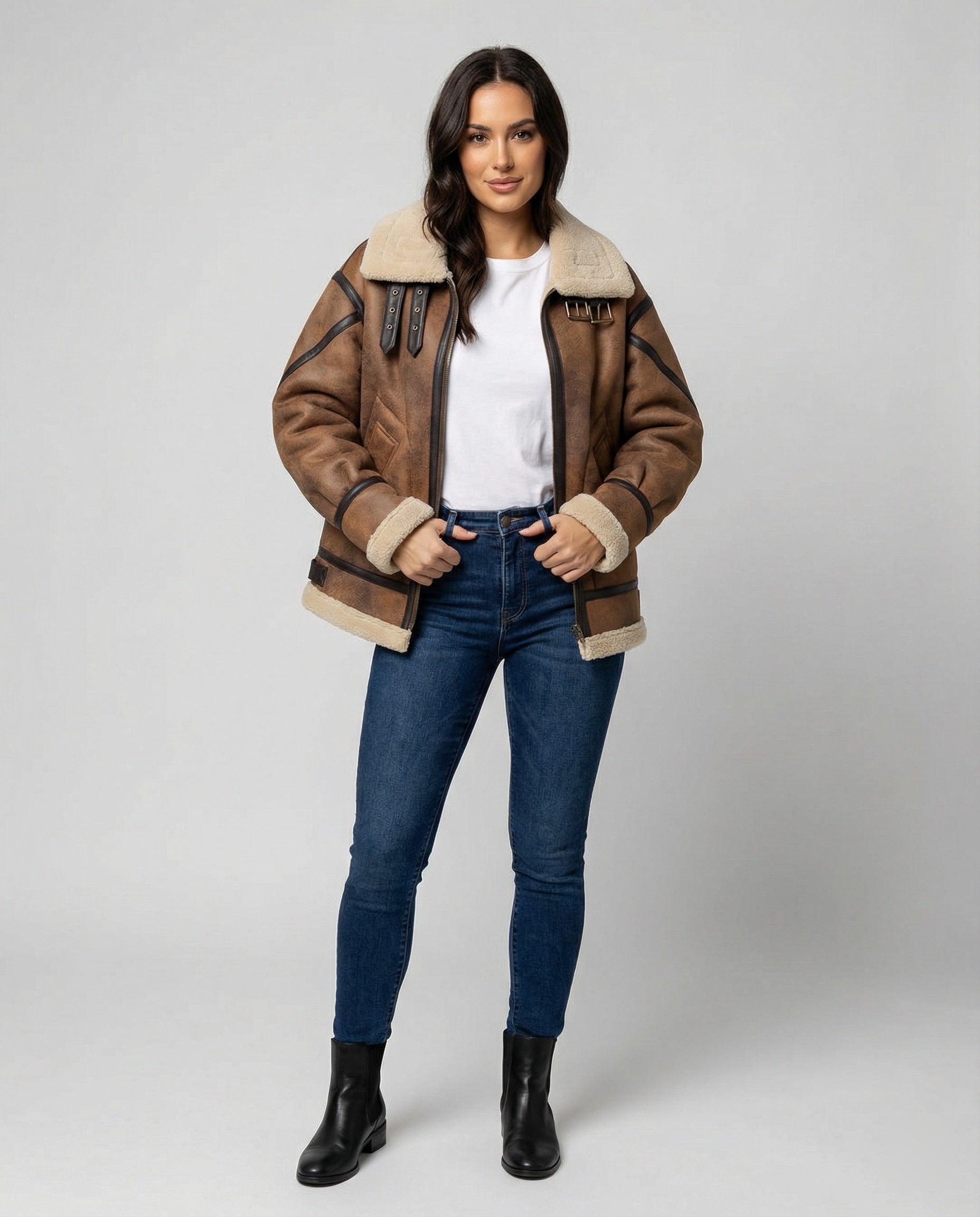 Damen Übergangsjacke mit gefüttertem Kragen