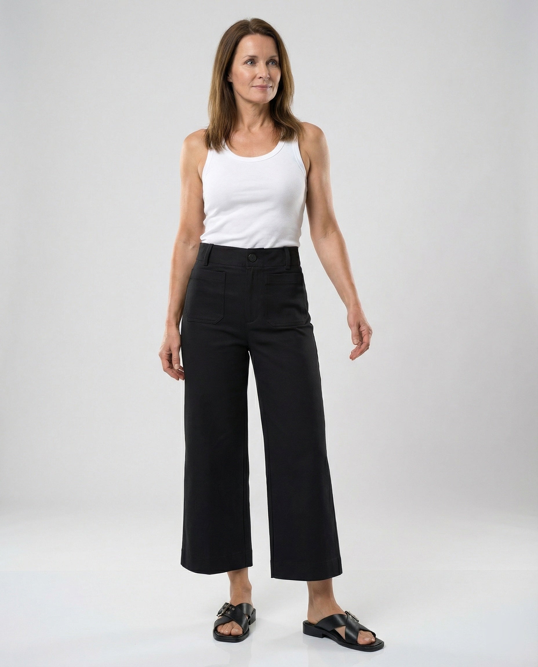 Damen weite Bequemhose mit modischen Details