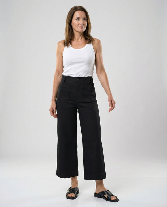 Damen weite Bequemhose mit modischen Details