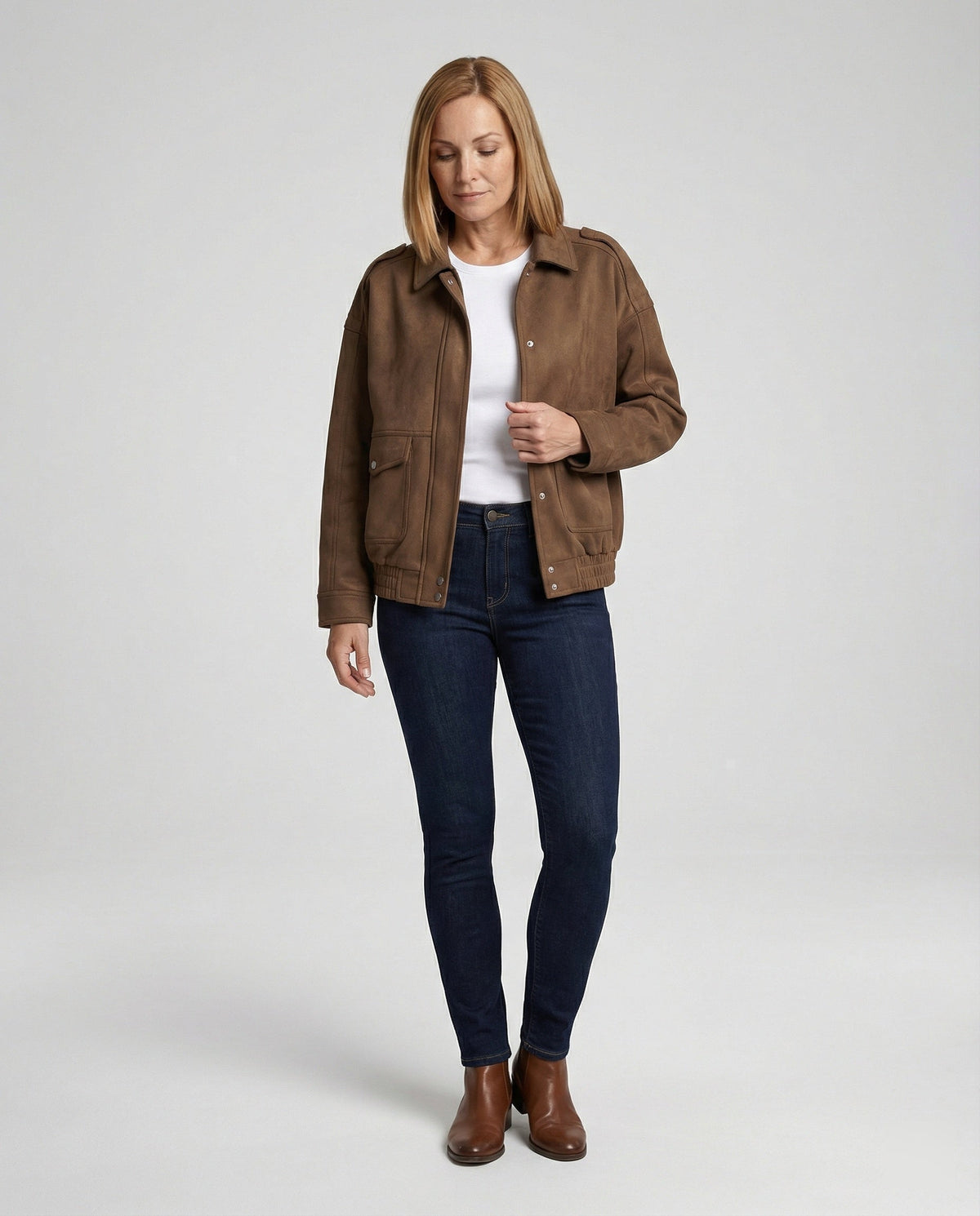 Freizeitkleidung Damen Velours Jacke Weit