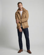 Herren warme Lammfelljacke mit Knopfkragen R&B