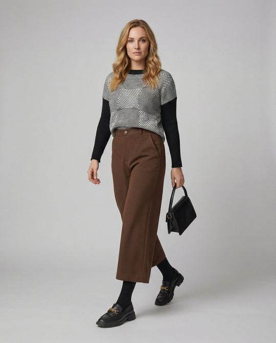 Damen Weite Stoffhose klassisch geschnitten