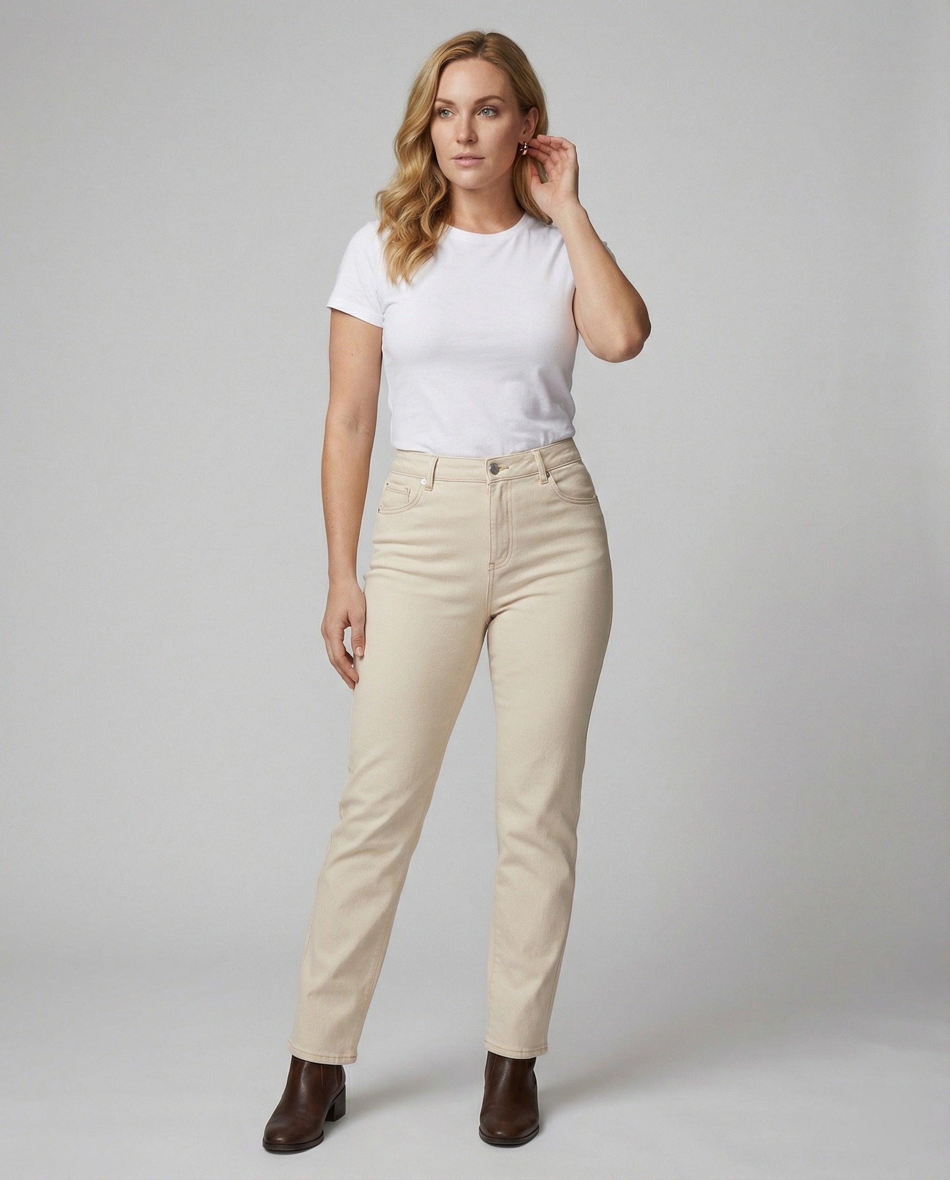 Damen Stoffhose schmal geschnitten mit elegantem Schnitt