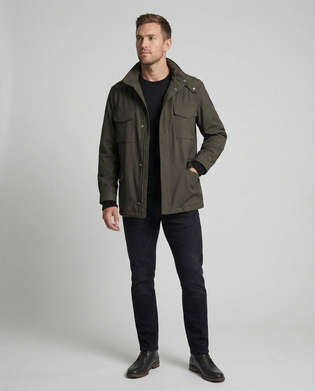 Herren Utility-Jacke mit hohem Kragen