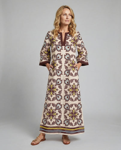 Freizeitkleid Damen Kaftan Maxikleid
