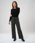 Damen Stoffhose Damen weit Jersey