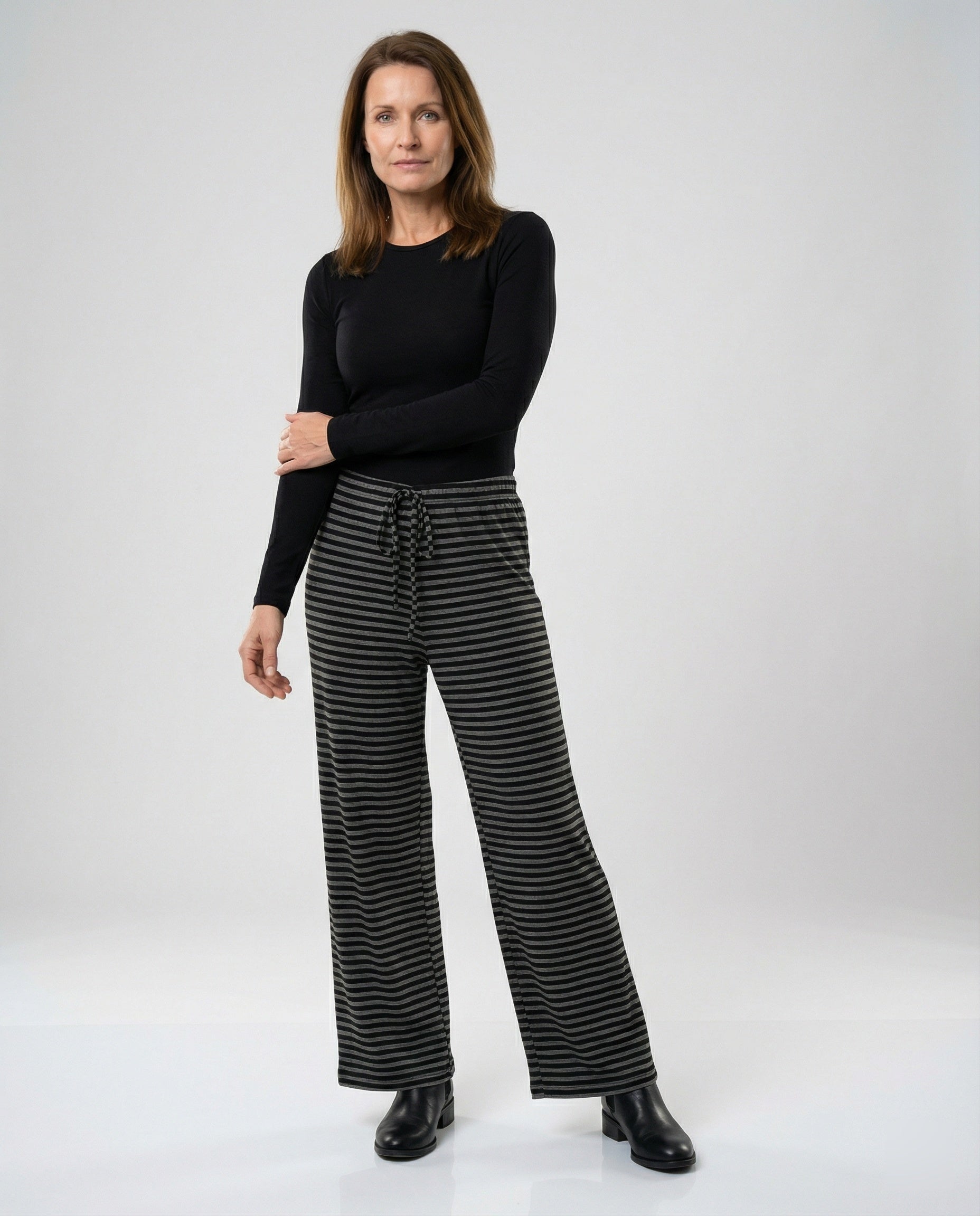 Damen Stoffhose Damen weit Jersey