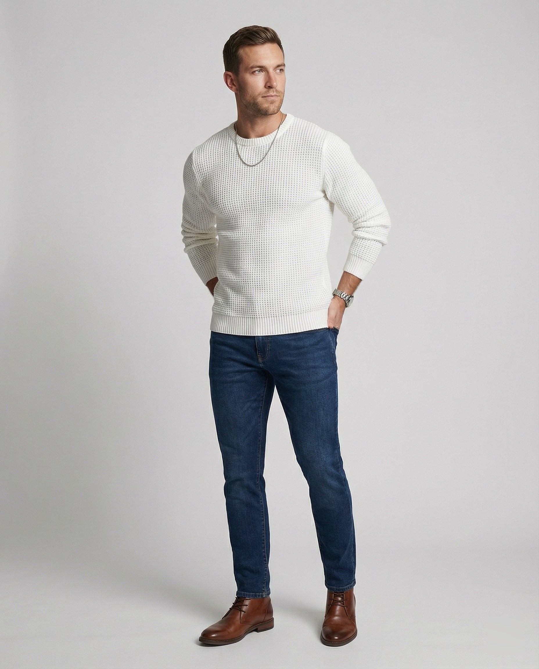 Strukturpullover Modern Herren