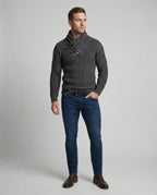 Stylischer Asymmetrischer Strickpullover Herren