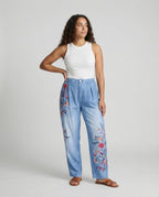 R&B | Floral Print Lockere Jeanshose für Frauen