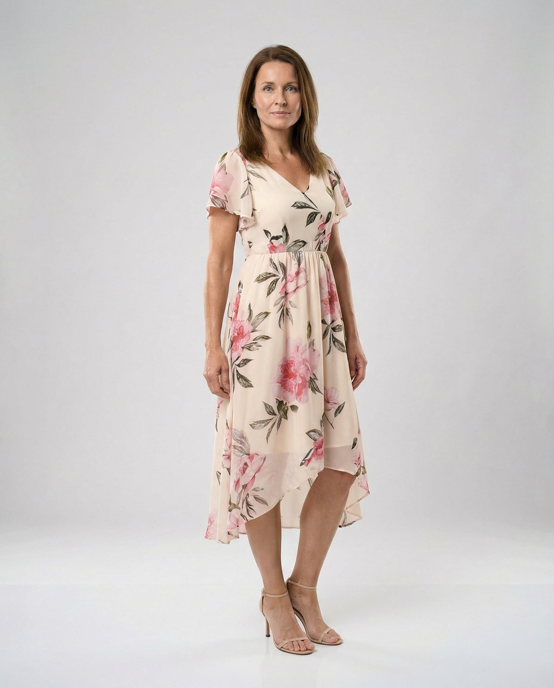Freizeitkleid Damen Chiffon High Low