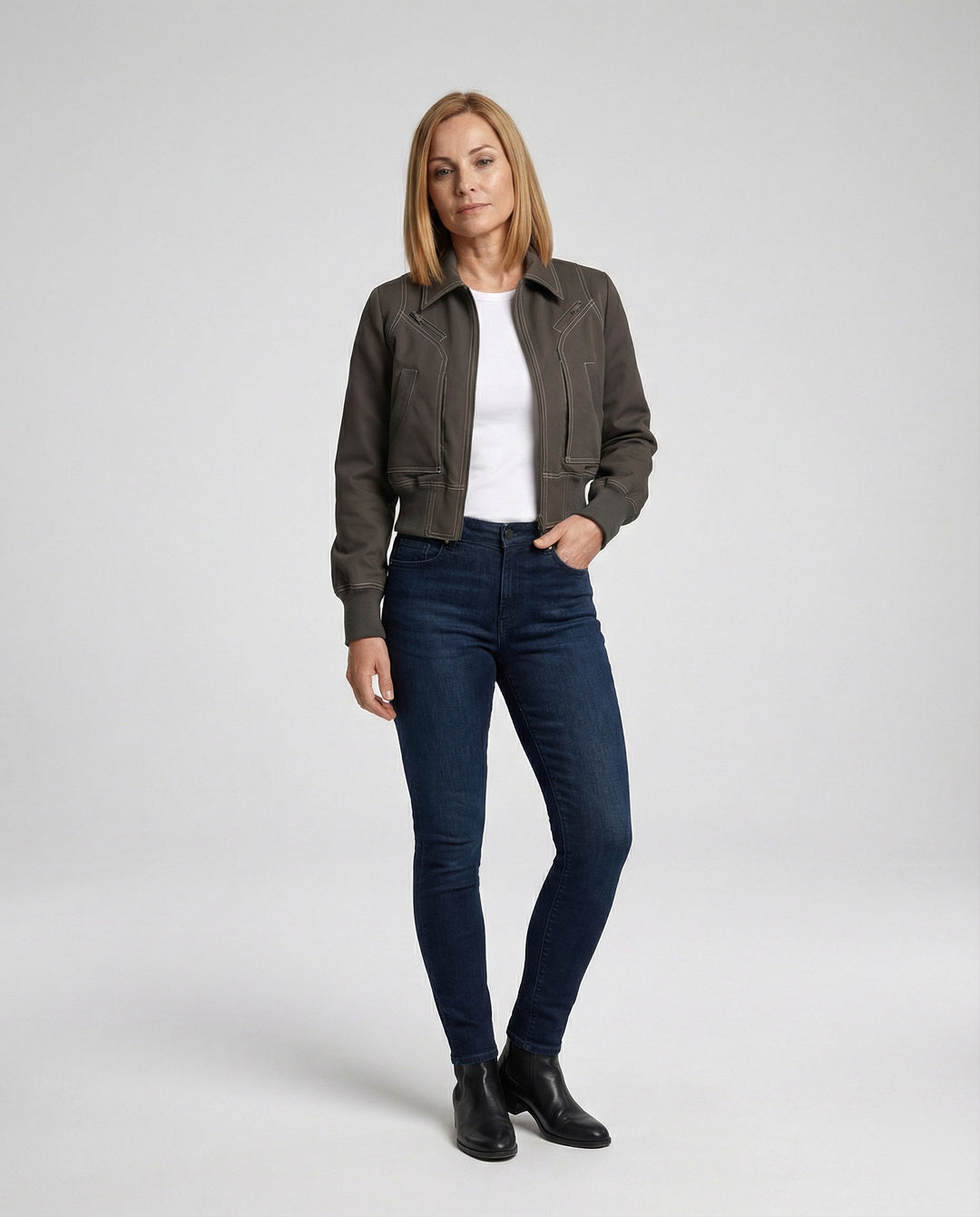 Damen Kurzjacke mit Reißverschluss