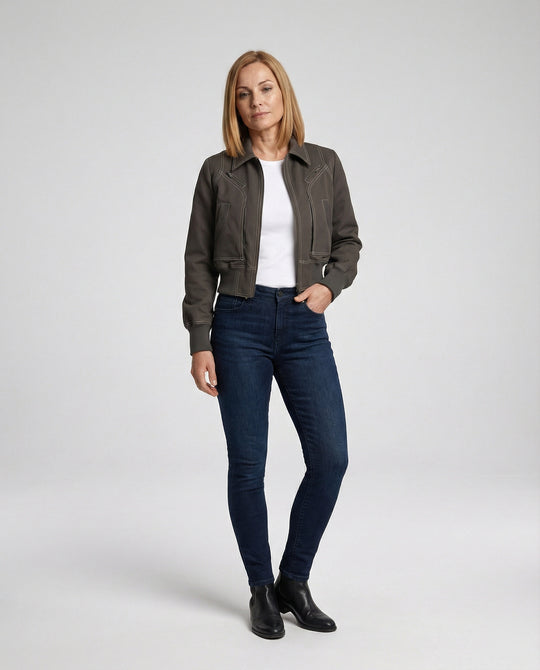 Damen Kurzjacke mit Reißverschluss