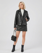 Steppjacke Damen Übergang aus reißfestem Kunstleder