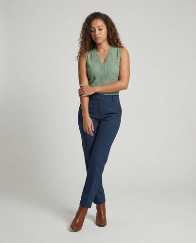 Damen Baumwolltop mit Lochstickerei R&B