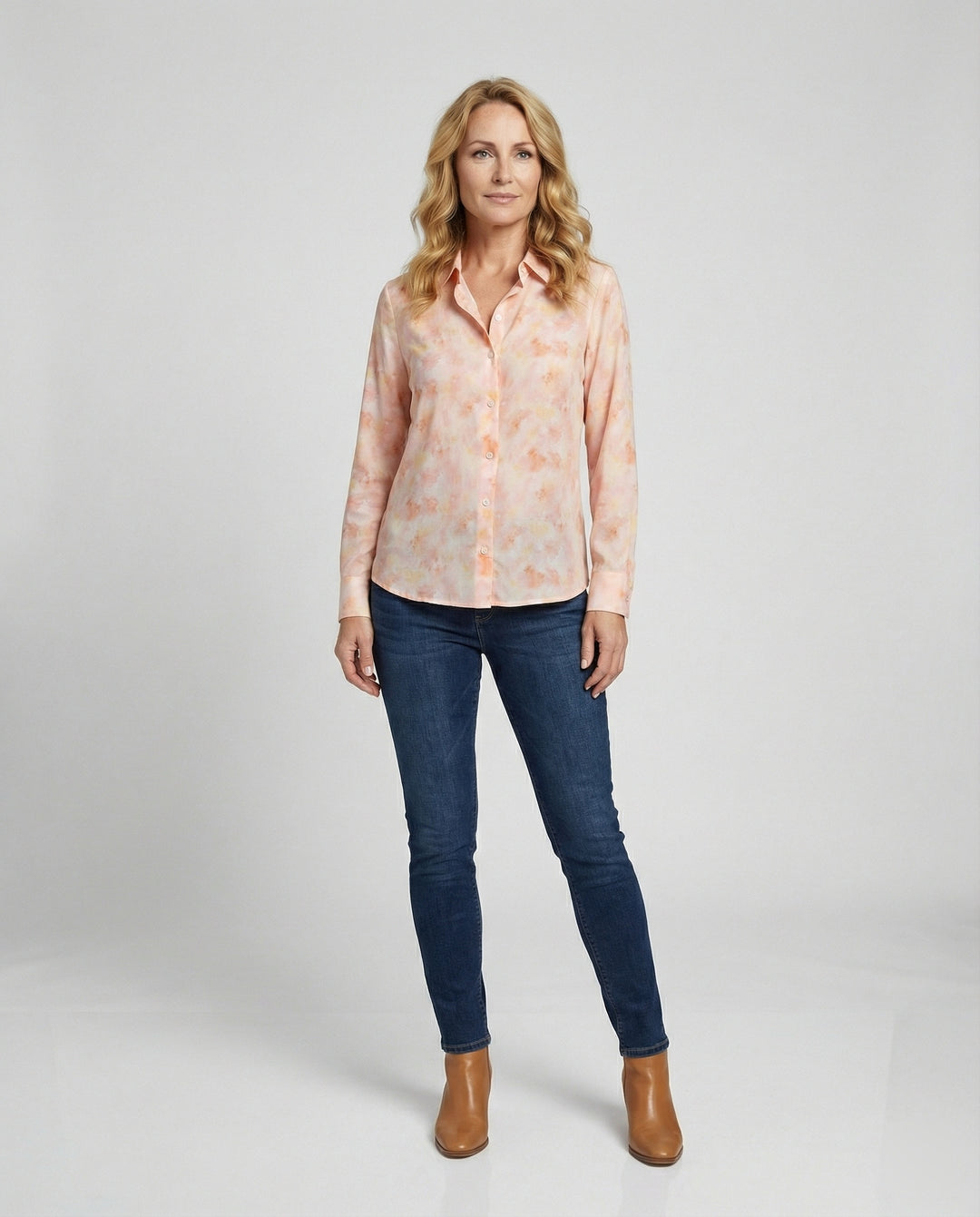 Damen Bluse Chiffon Aquarell