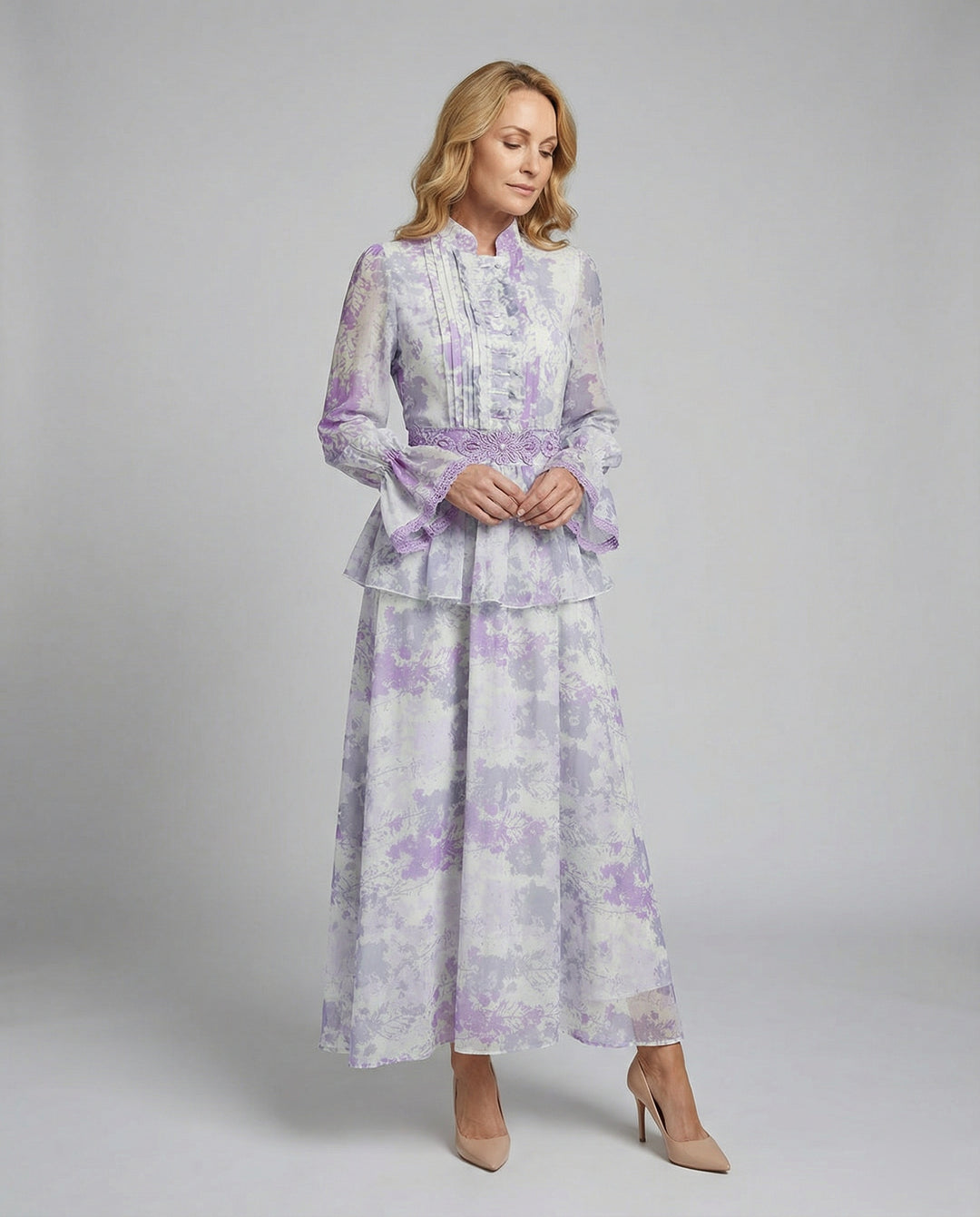 Damen Maxikleid Chiffon elegant