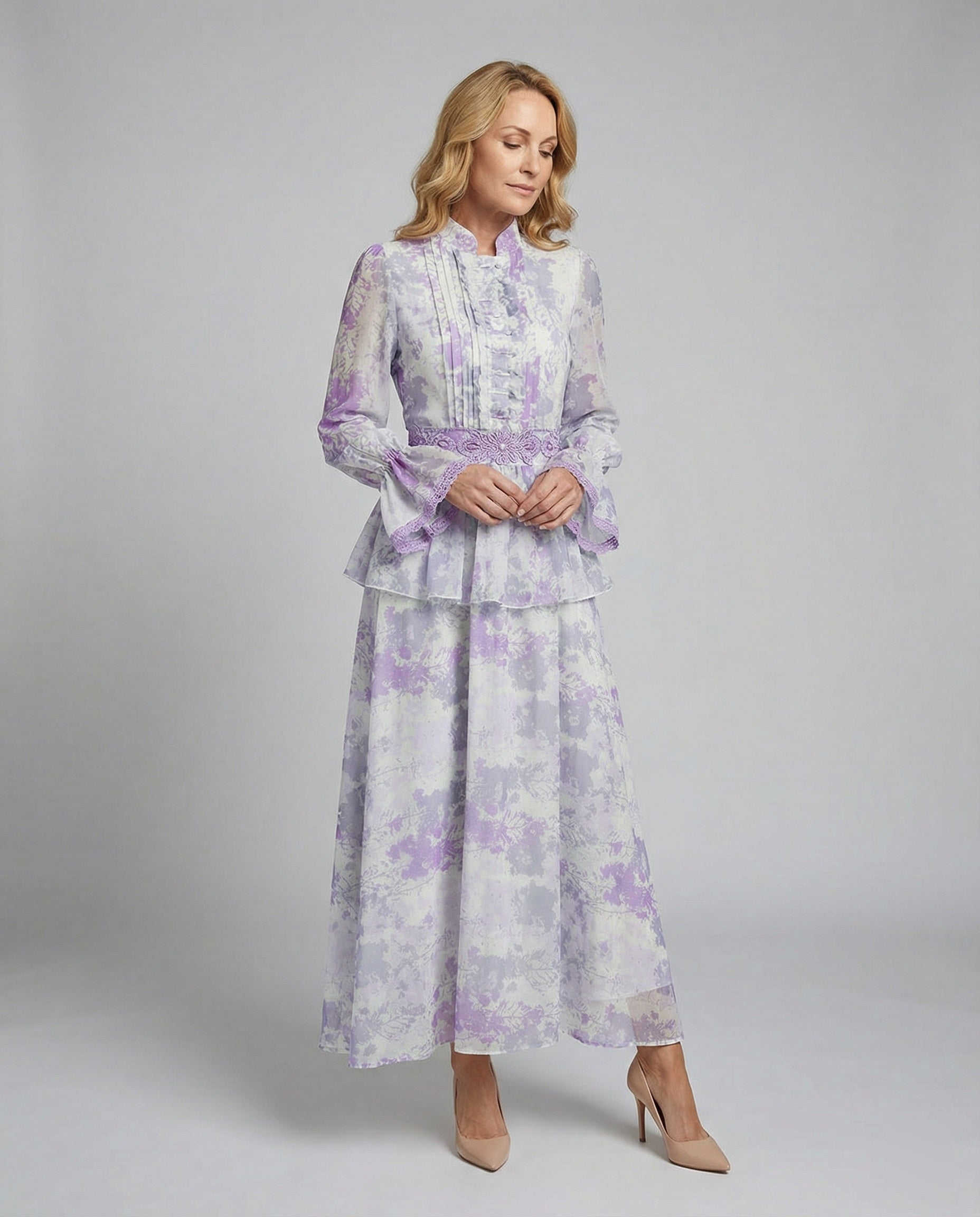Damen Maxikleid Chiffon elegant